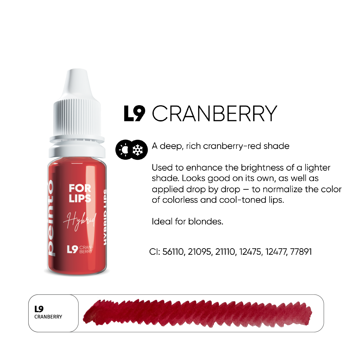 PEINTO ტუჩის პიგმენტი Cranberry 10 მლ.